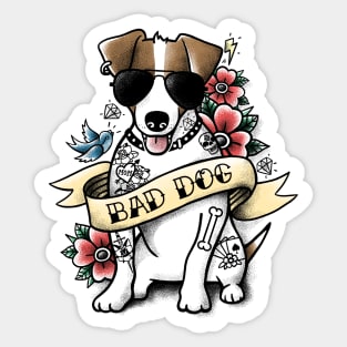 Bad dog jack russell tattoo Sticker